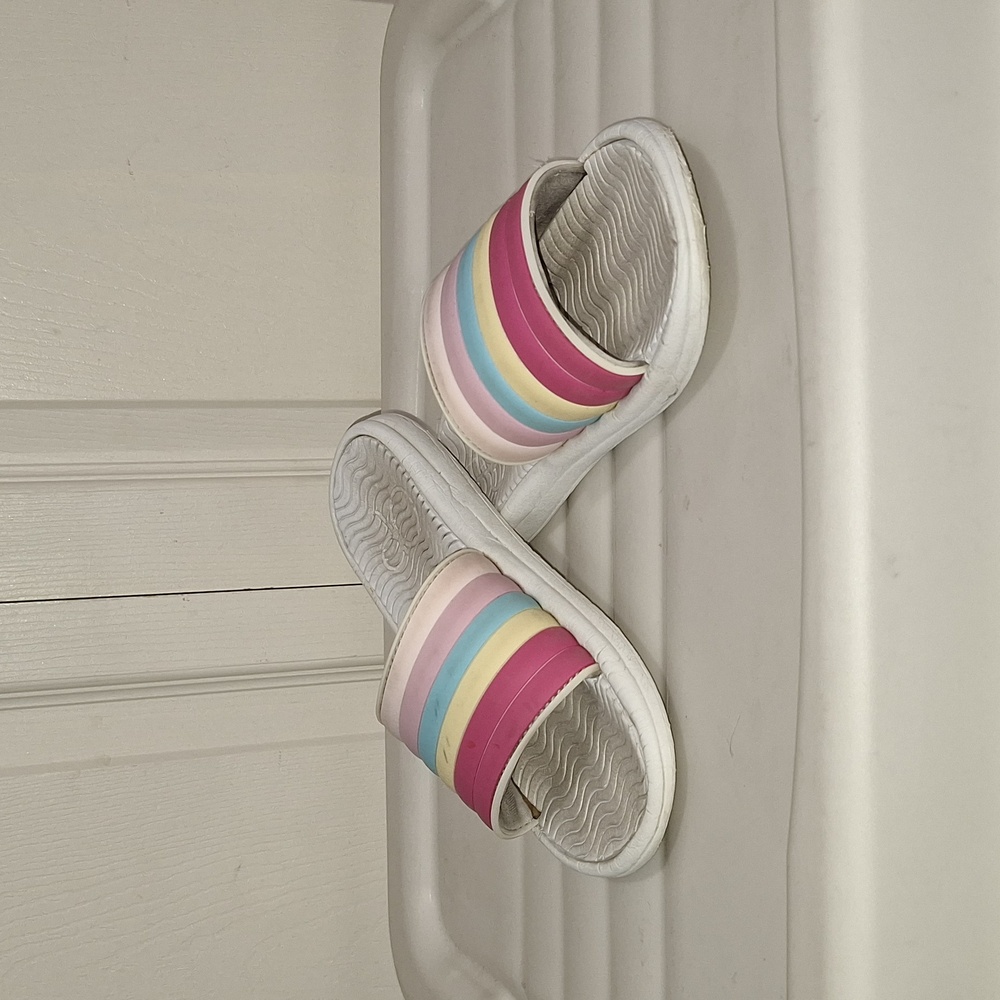 OP Ocean Pacific slip-on sandals mules - 4 - rainbow multicolor